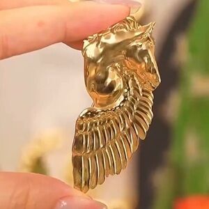 Gold Horse Stainless Steel Waterproof Brooch